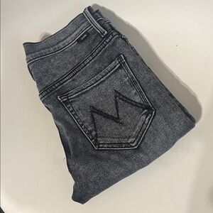 MOTHER The Insider Crop Step Fray Jeans Train Stops Sz 27